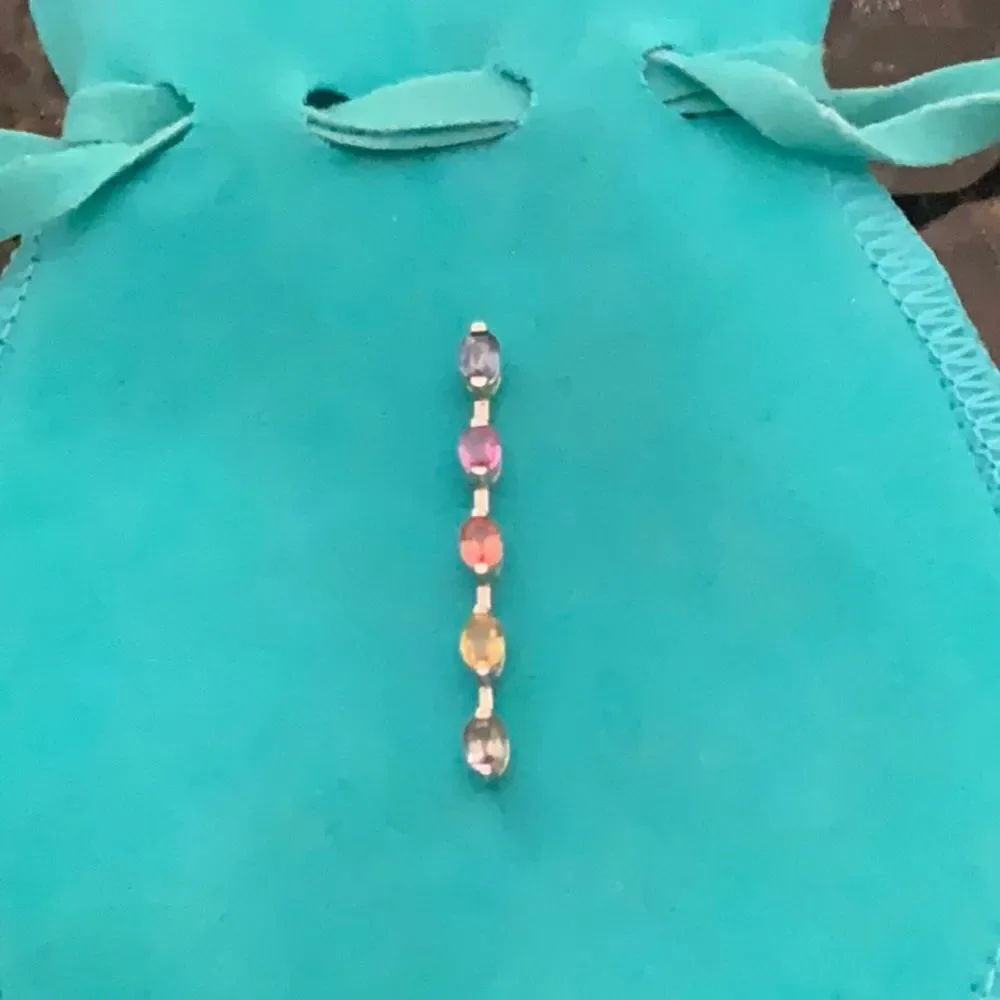 Precious Multi-Color Gemstone Pendant LN!